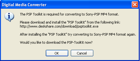 Digital Media Converter - PSP Toolkit installation