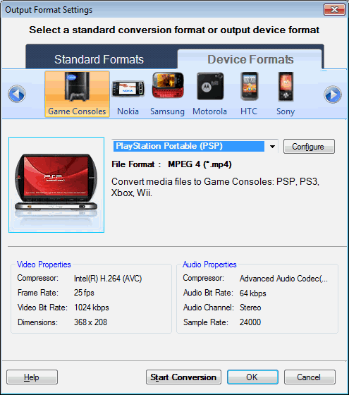 Digital Media Converter - Convert Menu