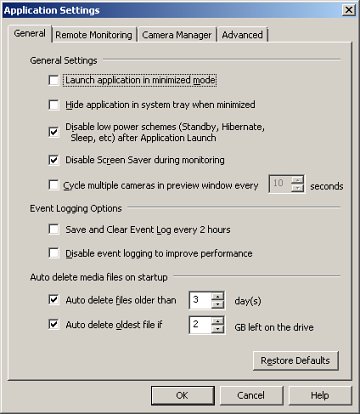 General Application Settings General Application Settings