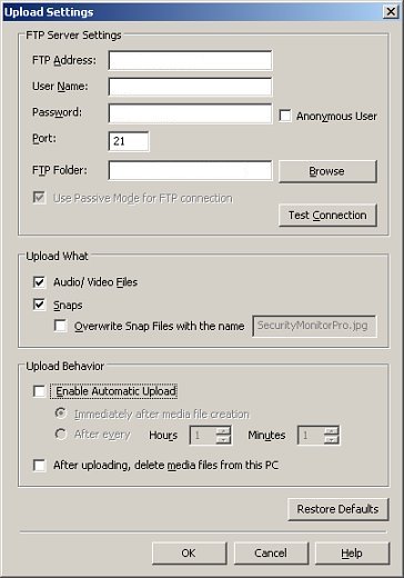Upload Settings Upload Settings
