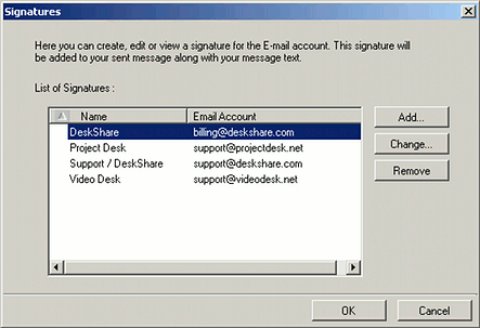 Signature Settings