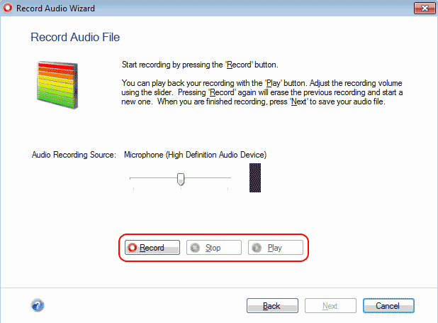 Record Audio Wizard