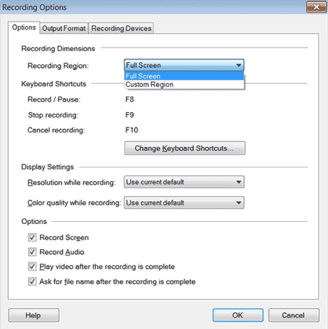 Recording Region