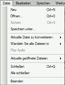 File Menu - German