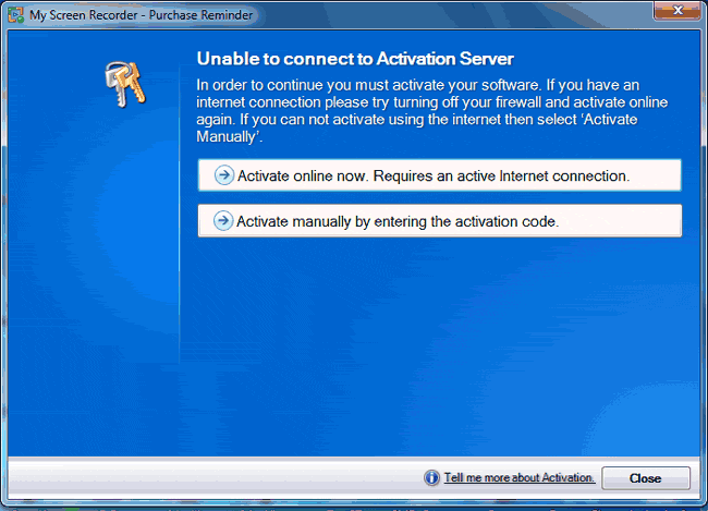 DeskShare activación - Unable To Connect to Activation Server