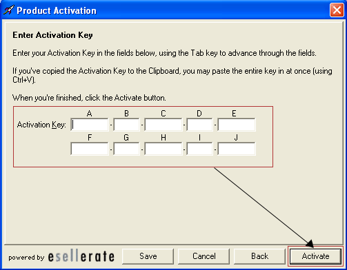 Enter Activation Key