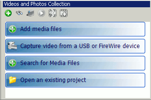 Coleção de fotos e vídeo vazio
