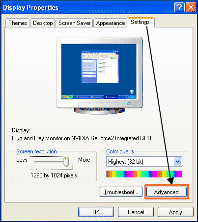 Windows-Einstellungen Registerkarte