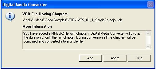 Digital Media Converter - VOB Chapters