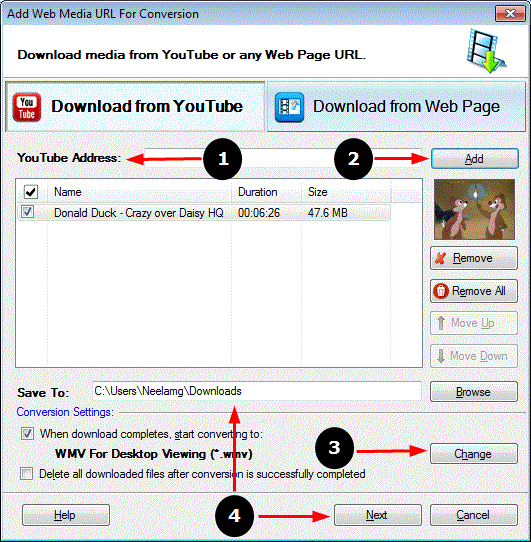 Add Web Media URL for Conversion