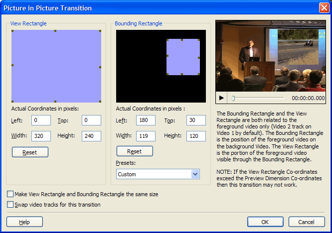 Video Edit Magic - Transition Picture in Picture window