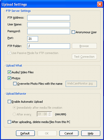 Upload Settings Upload Settings