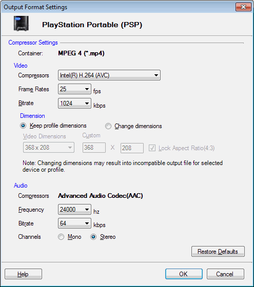 Sony PlayStation Portable Settings