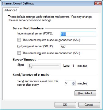Advanced Email Settings Advanced Email Settings