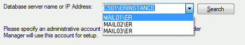 Email Responder Manager Setup Wizard—Available Servers Email Responder Manager Setup Wizard—Available Servers