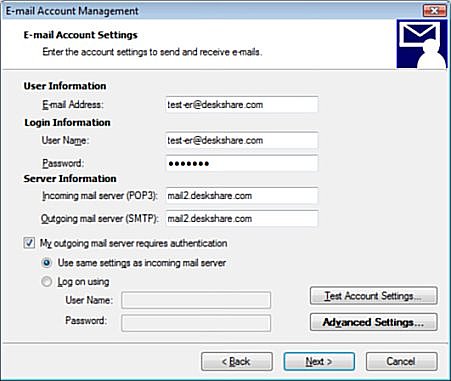 Email Settings Email Settings