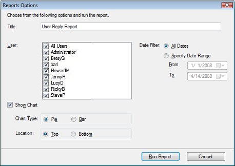 Reports Options Reports Options