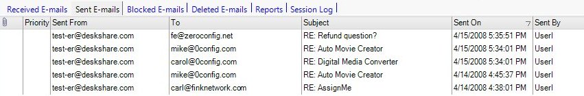 Sent Email Tab Sent Email Tab