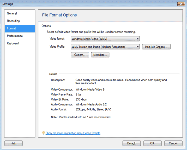 Format Settings Format Settings