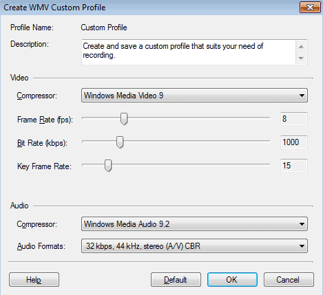 WMV Custom Profile WMV Custom Profile