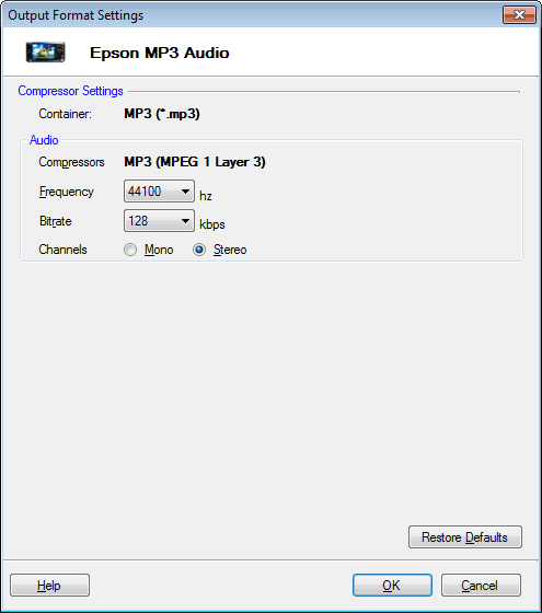 Epson Audio Profiles