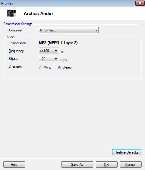 Archos Audio Profile