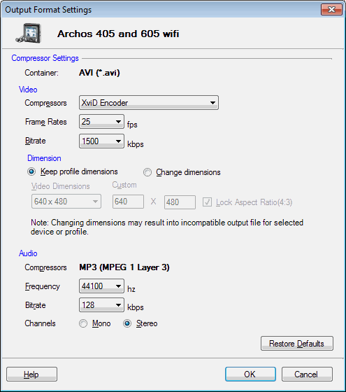 Archos Video Profile