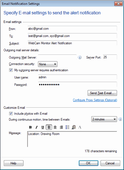Email Notification Settings