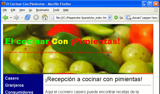 Site Translator - Translated Spanish Language Web Page